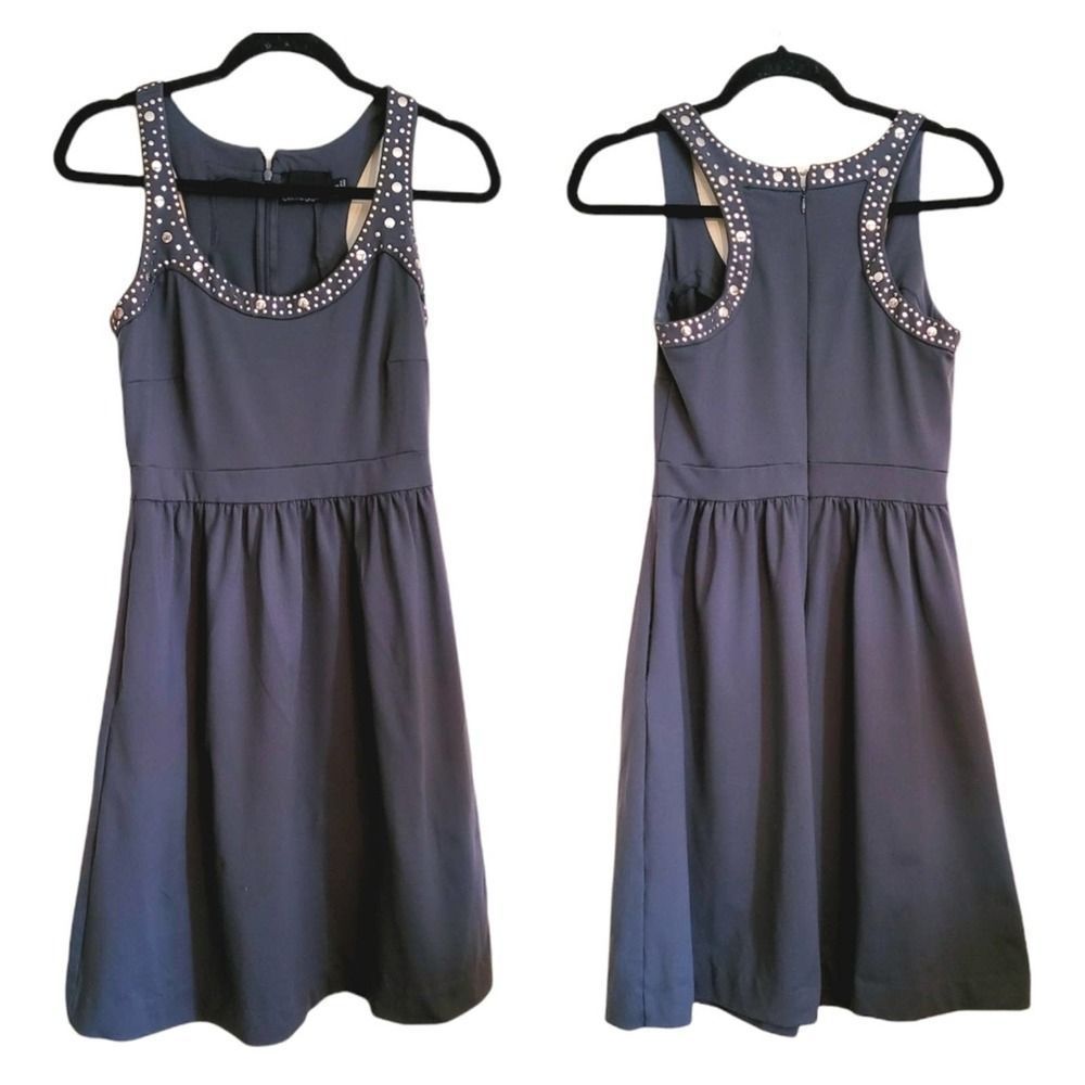 Cynthia Rowley studded mini dress fit flair dance prom formal small